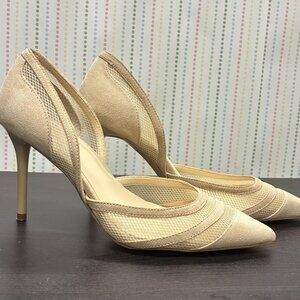 JLO JENNIFER LOPEZ Mandrea d'Orsay Pump 3.5" Stiletto Tan Women's Size 6/36.5